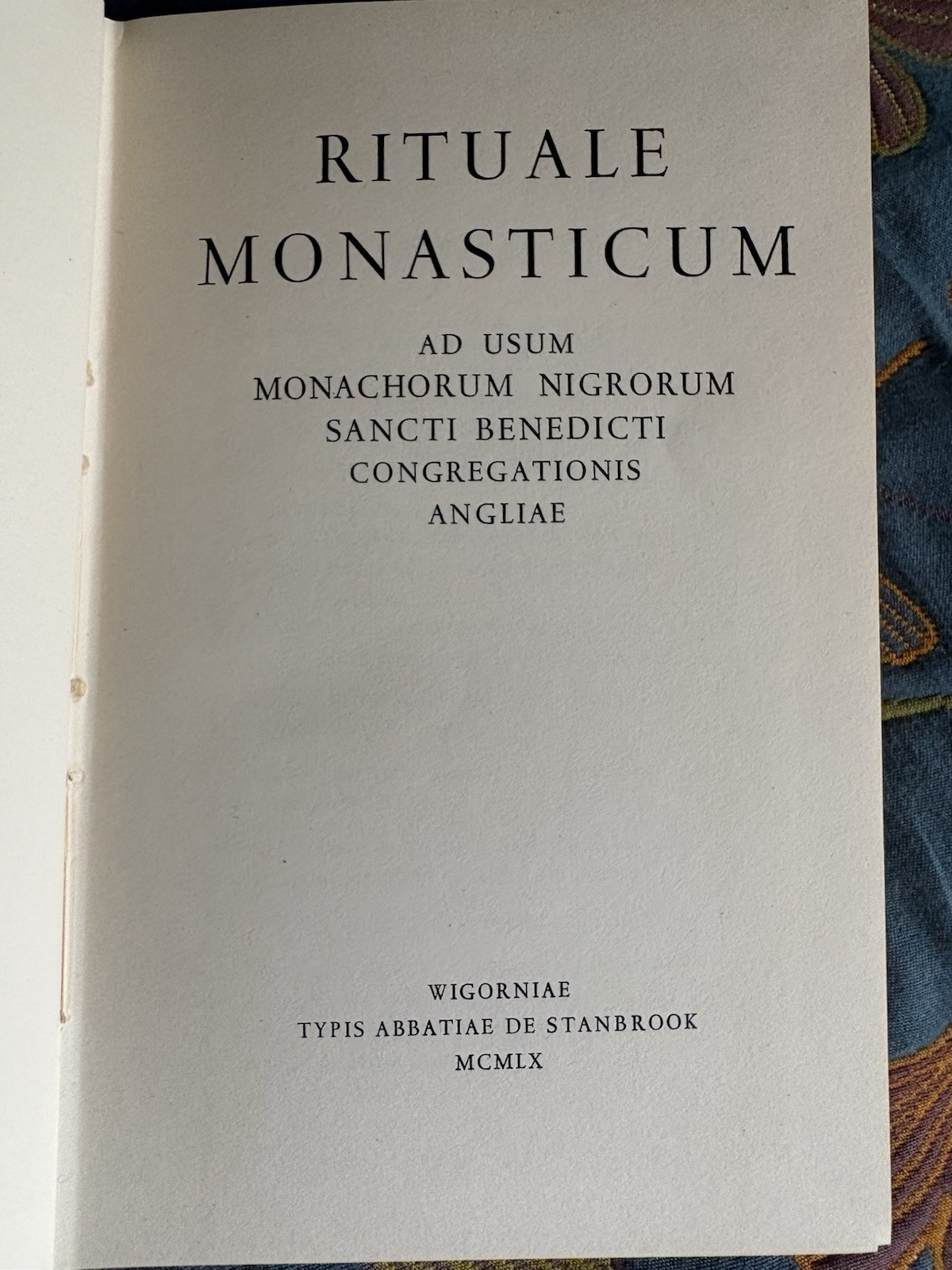 Rituale Monasticum Latin Gregorian Chant Hardcover Stanbrook Abbey England 1960