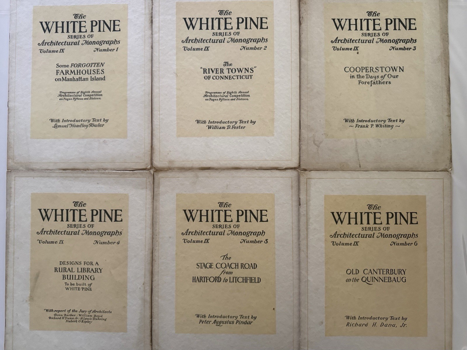White Pine Series of Architectural Monographs Volume IX Complete (Nos. 1-6) 1923