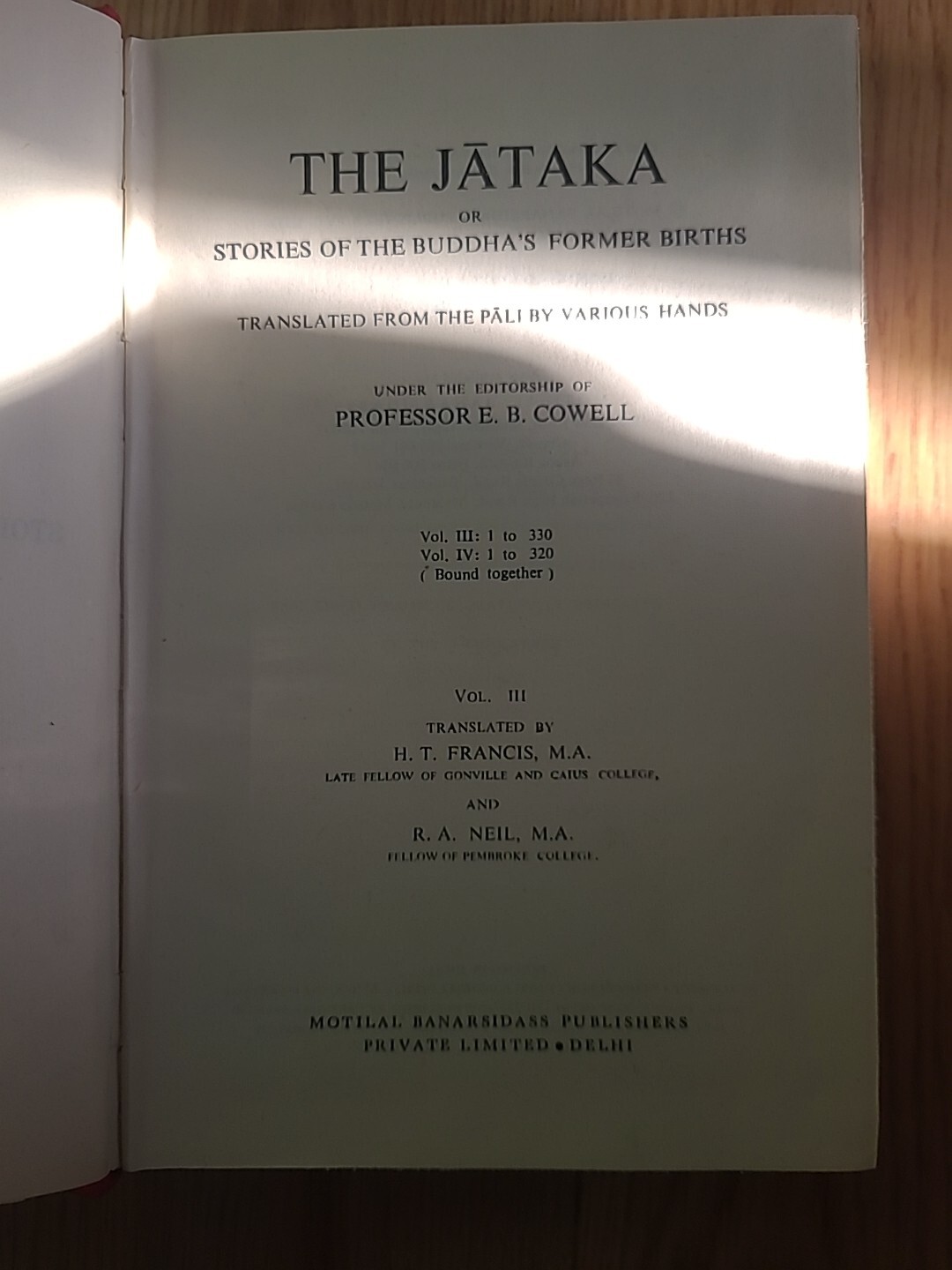 Jataka Or Stories Of The Buddha’s Former Births, Vol. III-IV (Vol. 3-4), Cowell