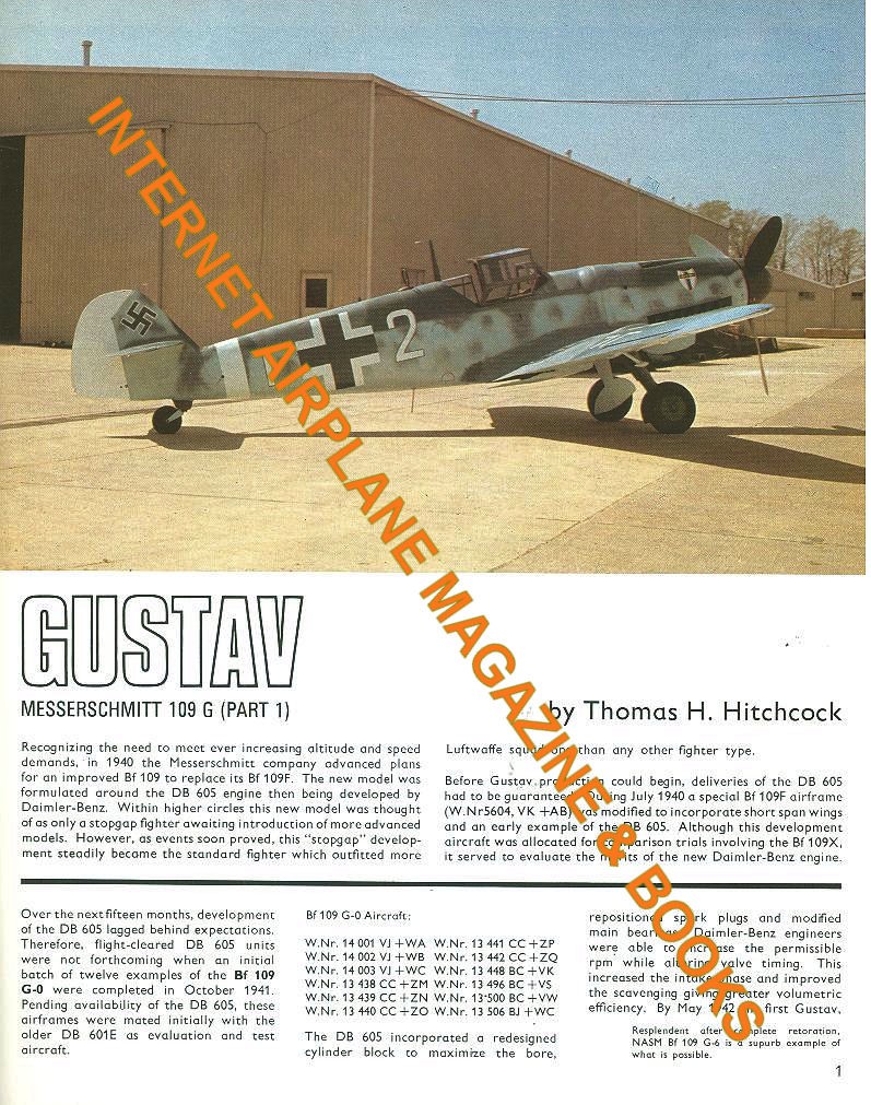 MONOGRAM CLOSE-UP 6 MESSERSCHMITT Bf109G GUSTAV P1 WW2 GERMAN LUFTWAFFE JG DB605