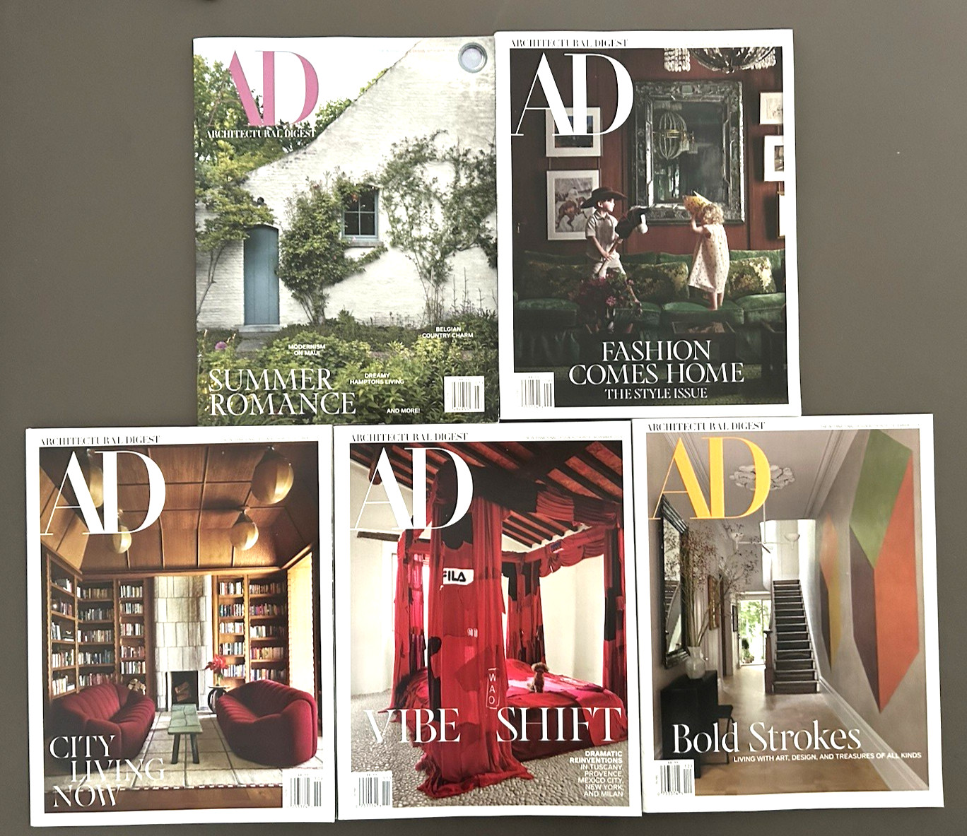 Lot of 5, AD Architectural Digest 2025 Issues