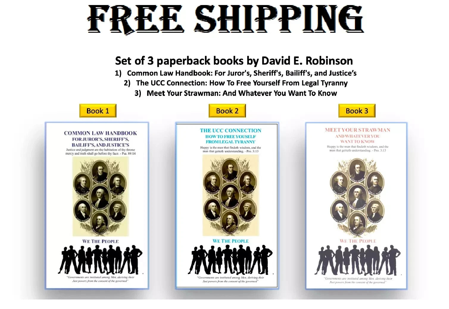 David E. Robinson 3 Books Set: Common Law …, The UCC … & Meet Your Strawman