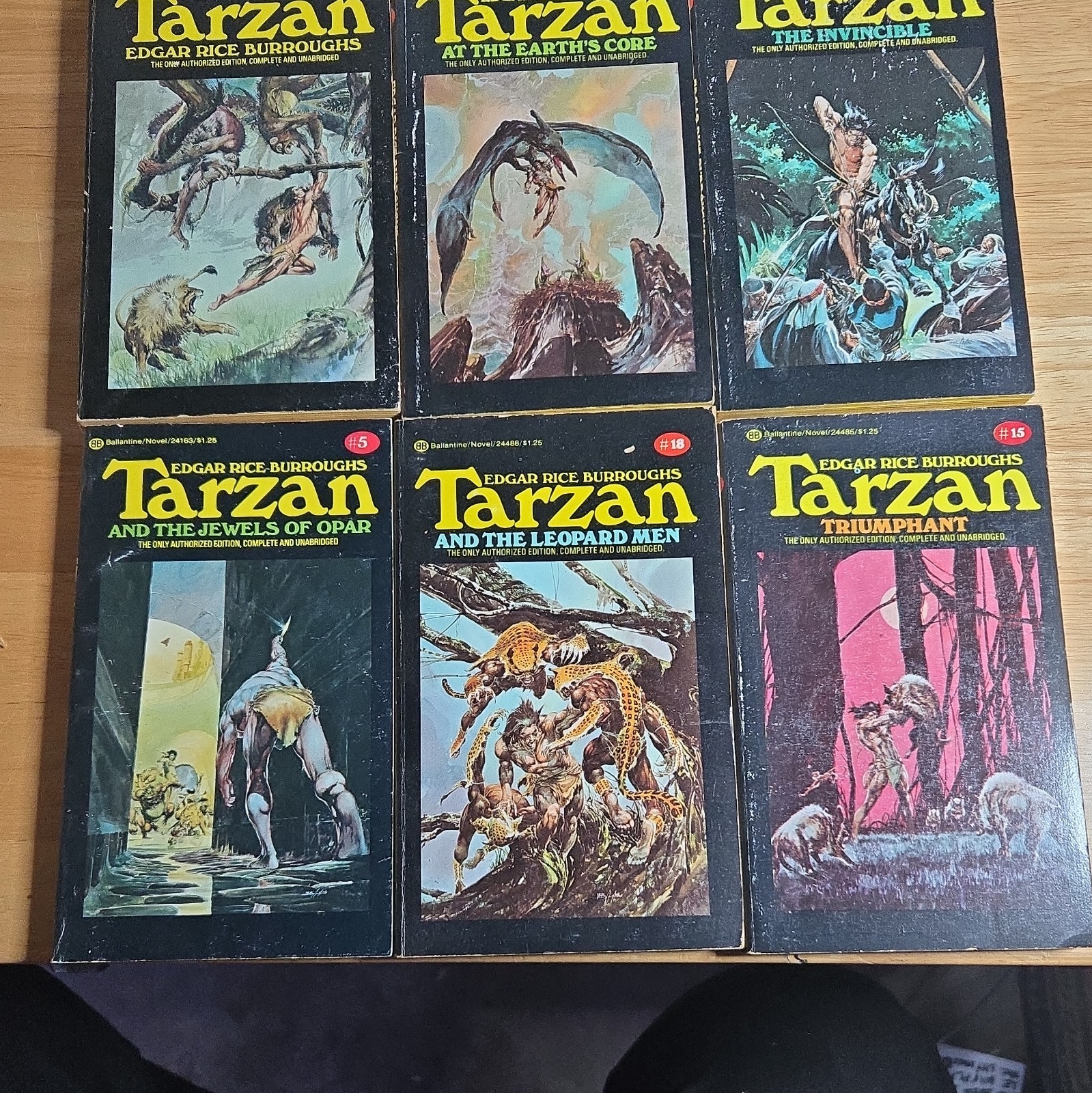 Edgar Rice Burroughs Tarzan Series Ballantine Paperback Book Lot 6 PB English