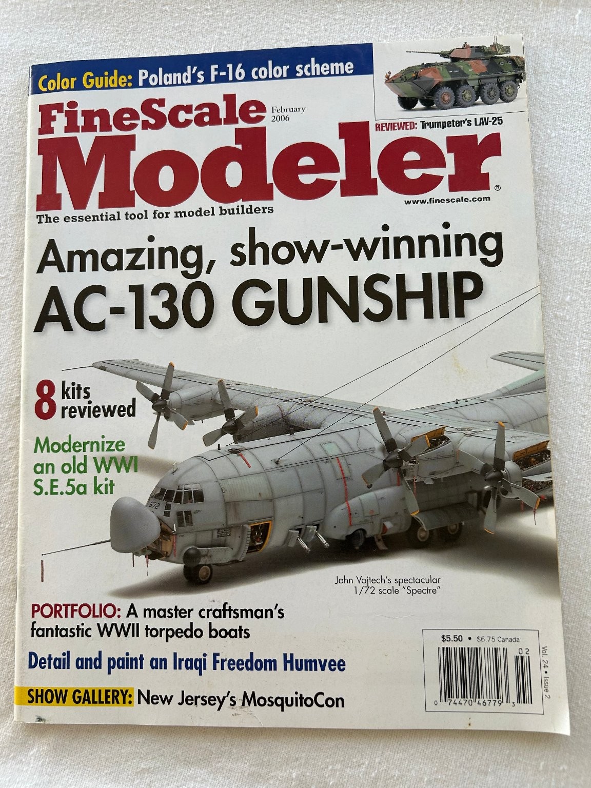FineScale Modeler Magazine Feb 2006 Vol 24 Issue 2 AC-130 Gunship