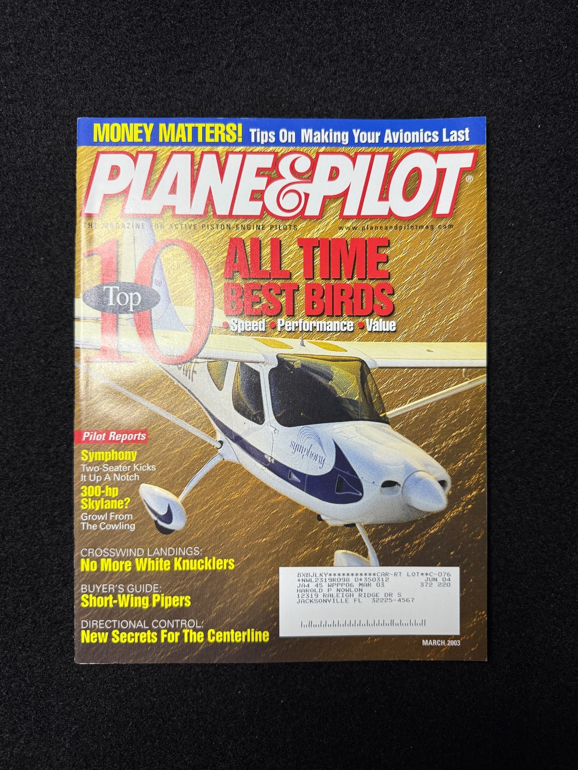 Plane & Pilot Magazine March 2003 Top 10 All Time Best Birds Aviation Flying