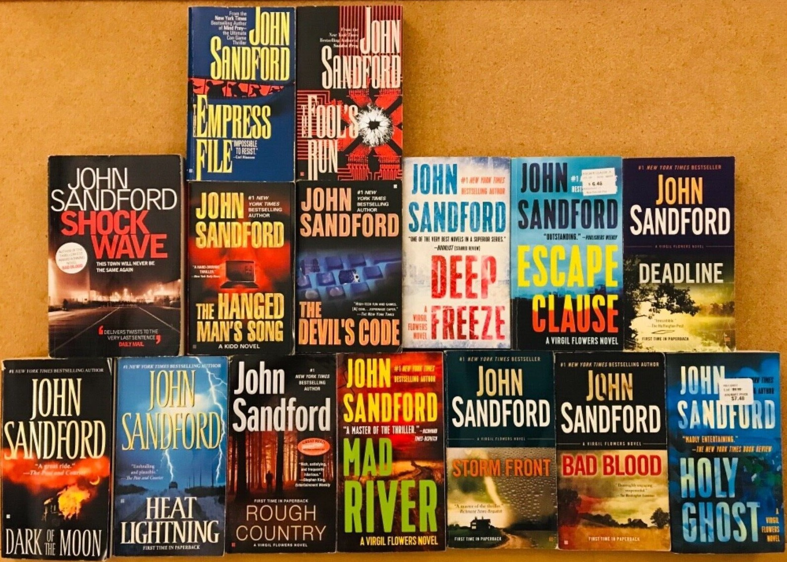 Lot 15 John Sandford PB Almost Complete Virgil Flowers Series #1-11, Kidd #1-4