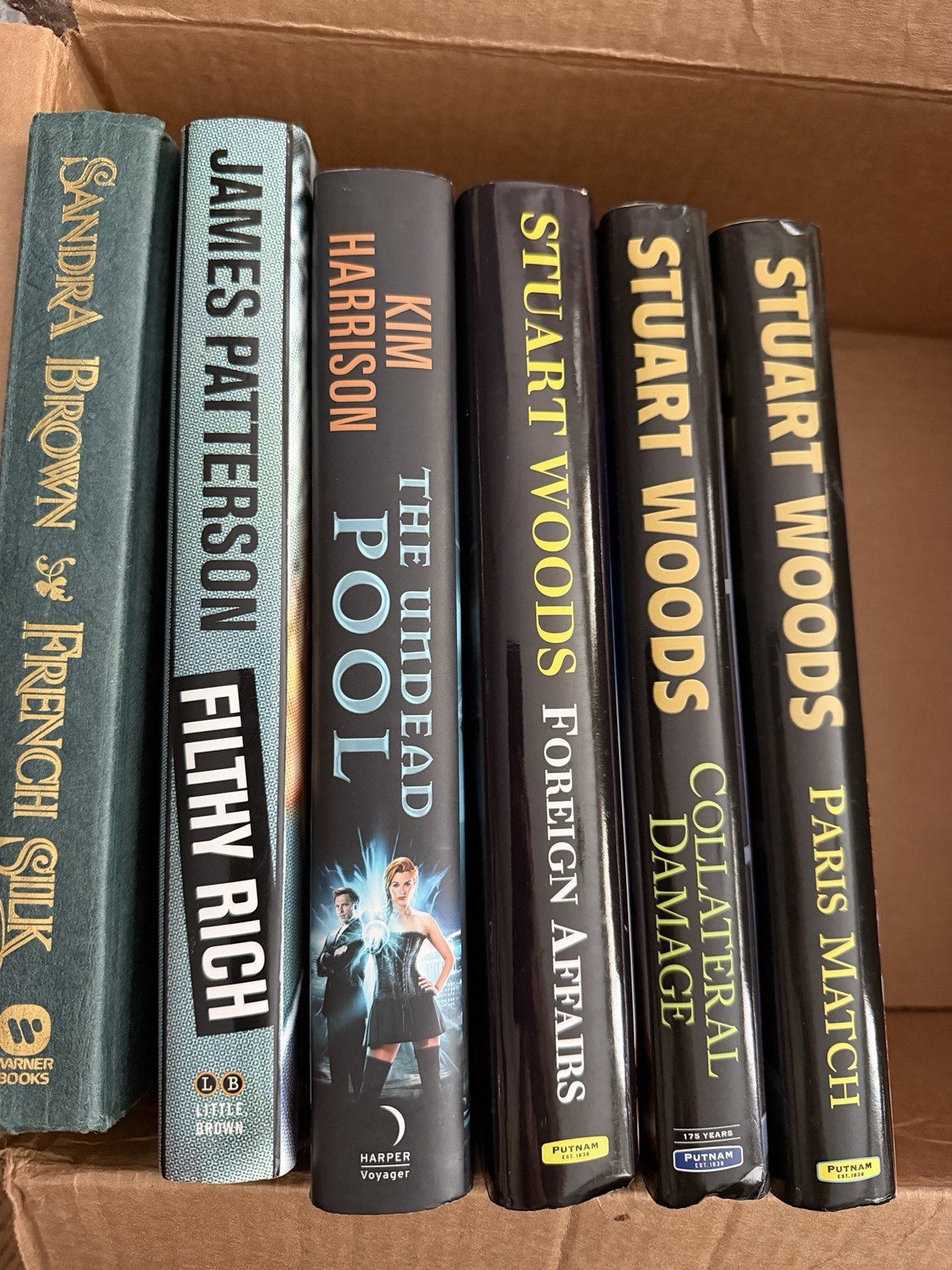 Stuart Woods Kim Harrison James Patterson Sandra Brown HC Book Lot (6)