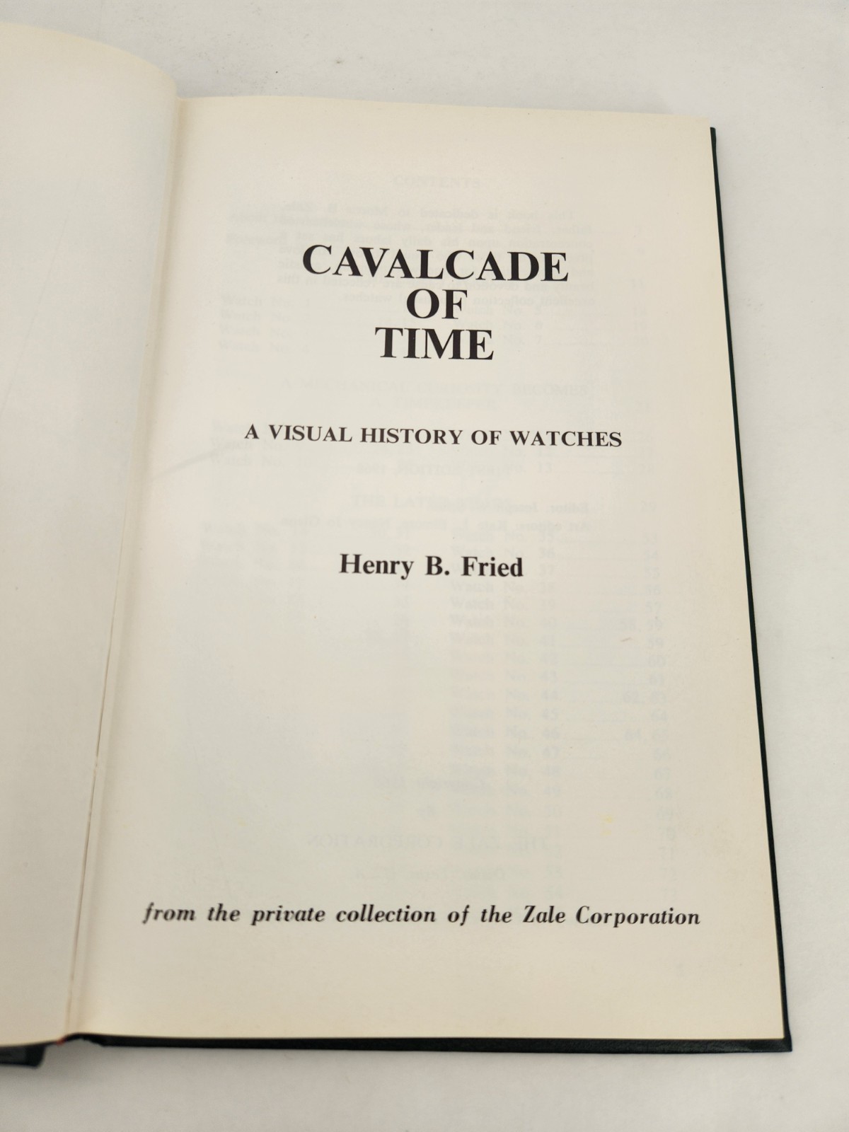 1968 Cavalcade Of Time by Henry B. Fried 1st Ed HC Visual History Of Watch Zale