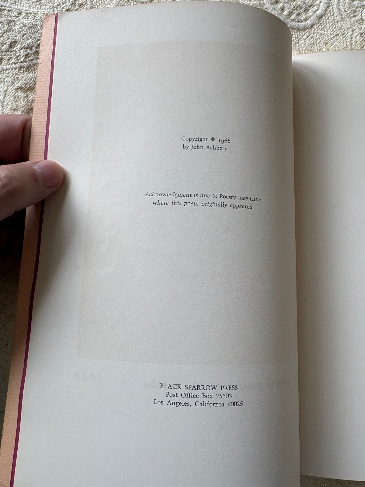 John Ashbery, FRAGMENT, Alex Katz Illustrated, Black Sparrow, LA, 1969, PB 1/750