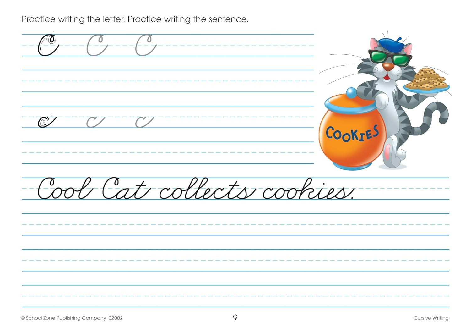 School Zone Cursive Writing Workbook: 32 Pages, 3Rd Grade, 4Th Grade, Practice H
