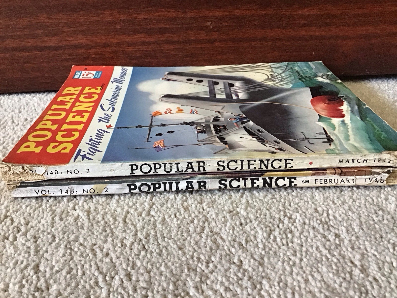 Lot of 2 POPULAR SCIENCE Monthly Magazines March 1942 and February 1946