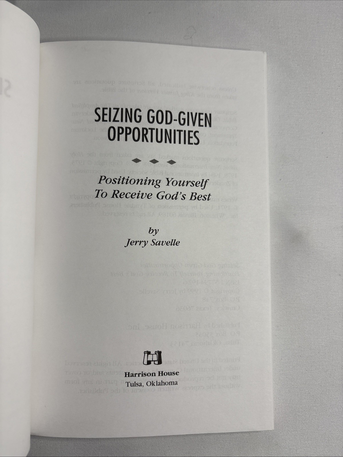 Seizing God-Given Opportunities: – Paperback, by Jerry Savelle – Good