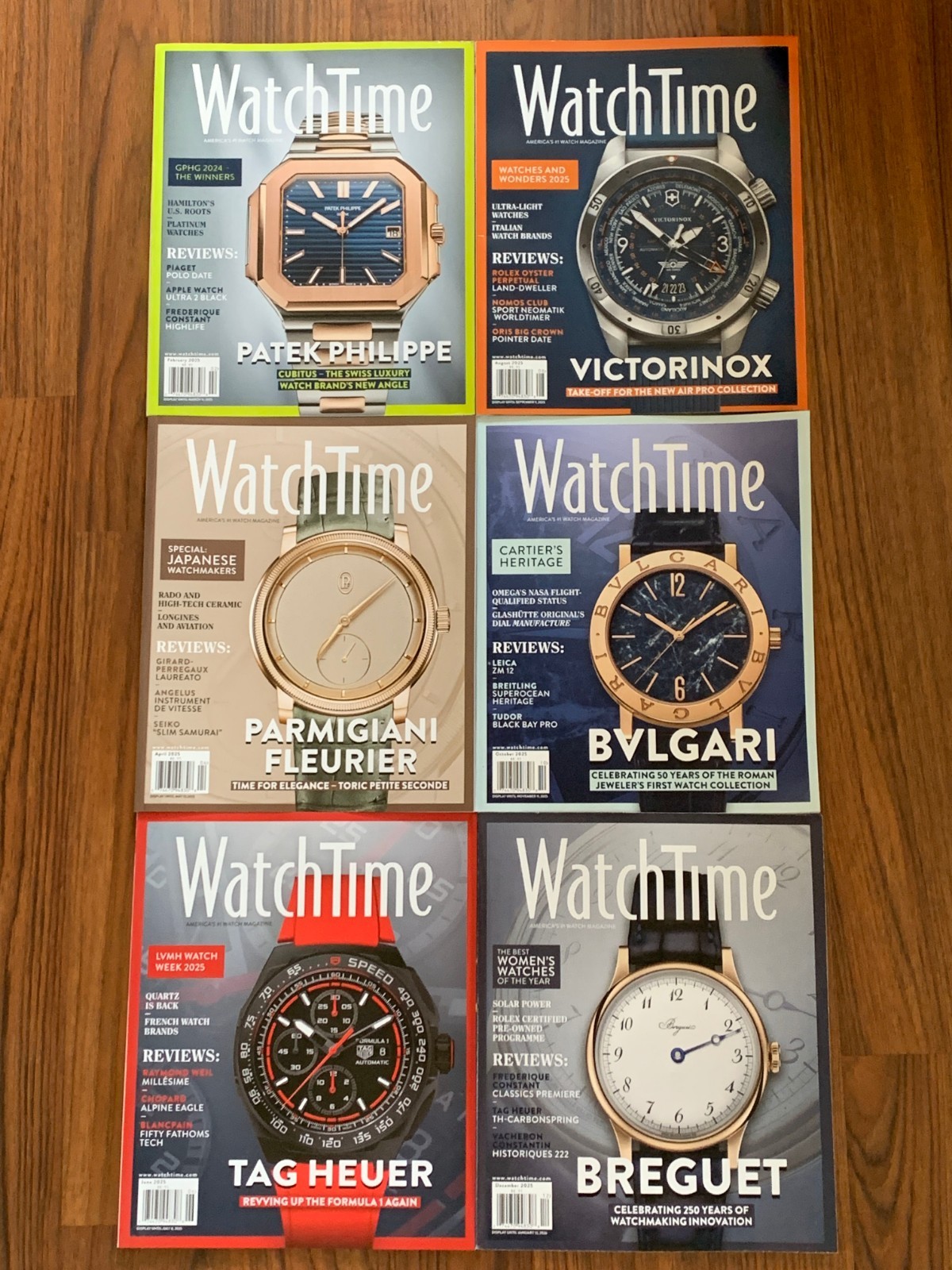 Watch Time Magazines NEW, unread! COMPLETE 2025 6 PC SET Feb/Apr/Jun/Aug/Oct/Dec