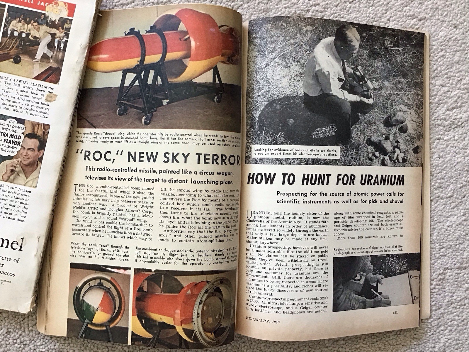 Lot of 2 POPULAR SCIENCE Monthly Magazines March 1942 and February 1946
