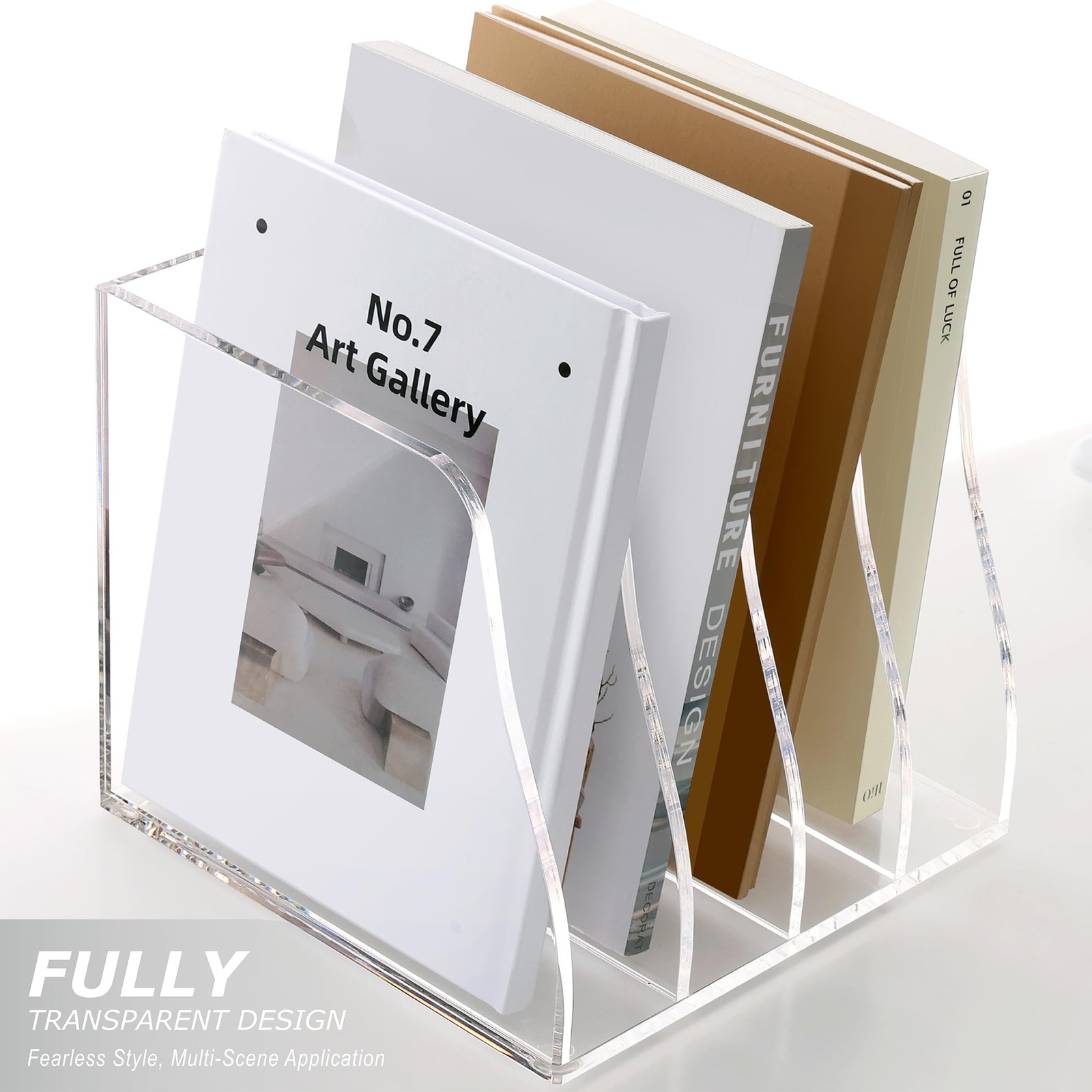 SANRUI Acrylic Desk Magazine File 7.2 x 7.7 x 6.5 inches, Transparent