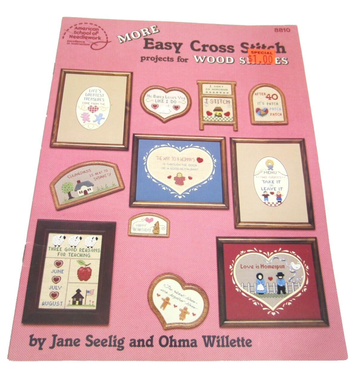 ASN More Easy Cross Stitch VTG 1987 Project Pattern Leaflet 8810 Country Core