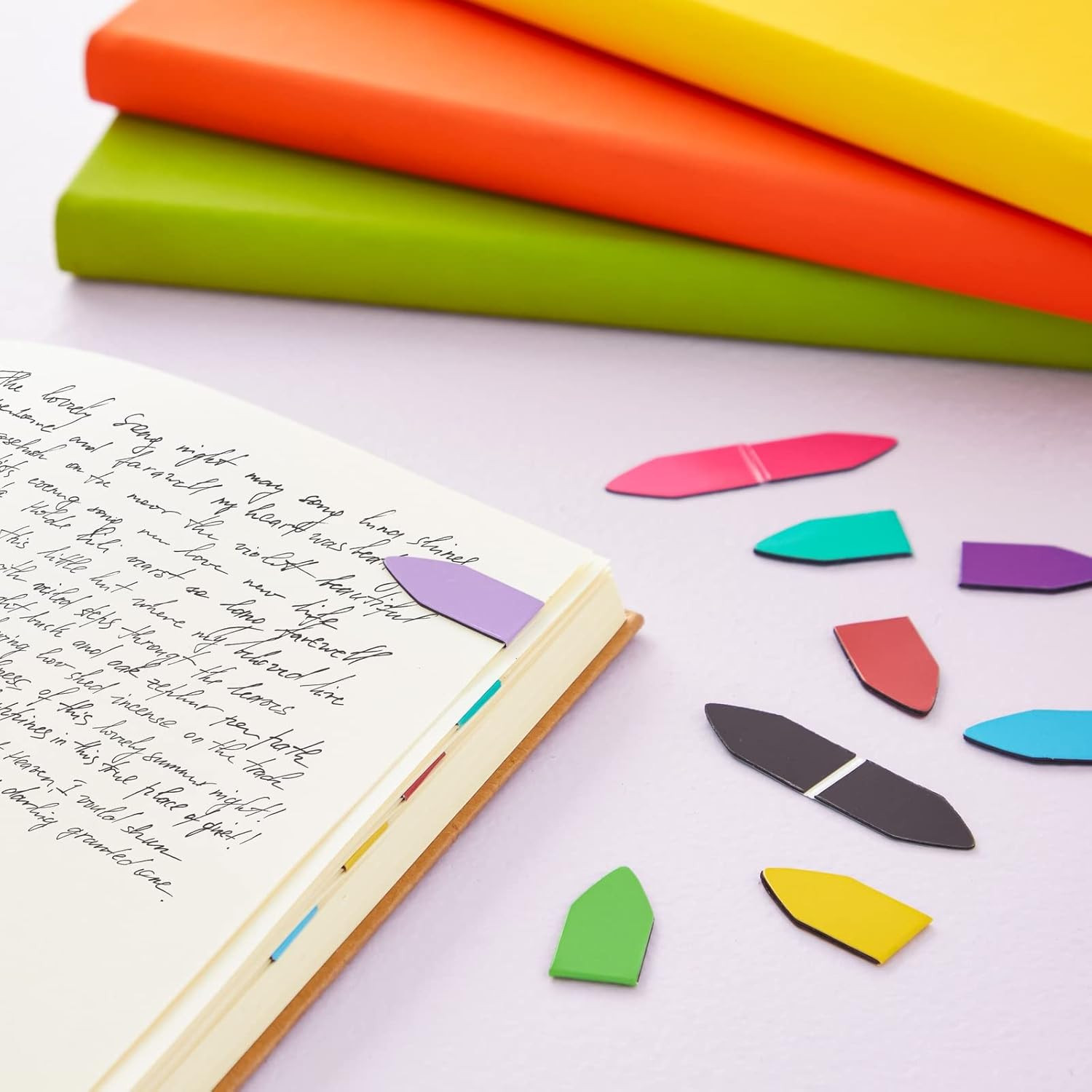 72 Pack Rainbow Arrow Magnetic Bookmarks – Bulk Mini Magnet Page Clip Markers fo