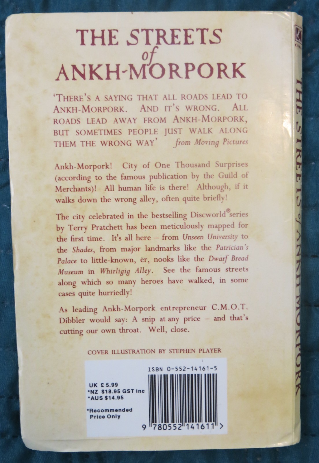 Streets of Ankh-Morpork Mapp by Stephen Briggs & Terry Pratchett 1994 Discworld