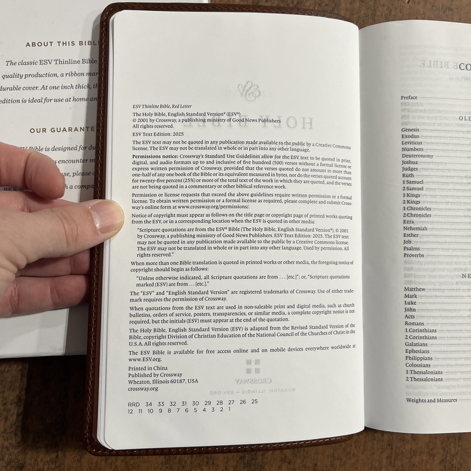 ESV Thinline Bible – ESV 2025 Text – Saddle Brown, Full Grain Genuine Leather