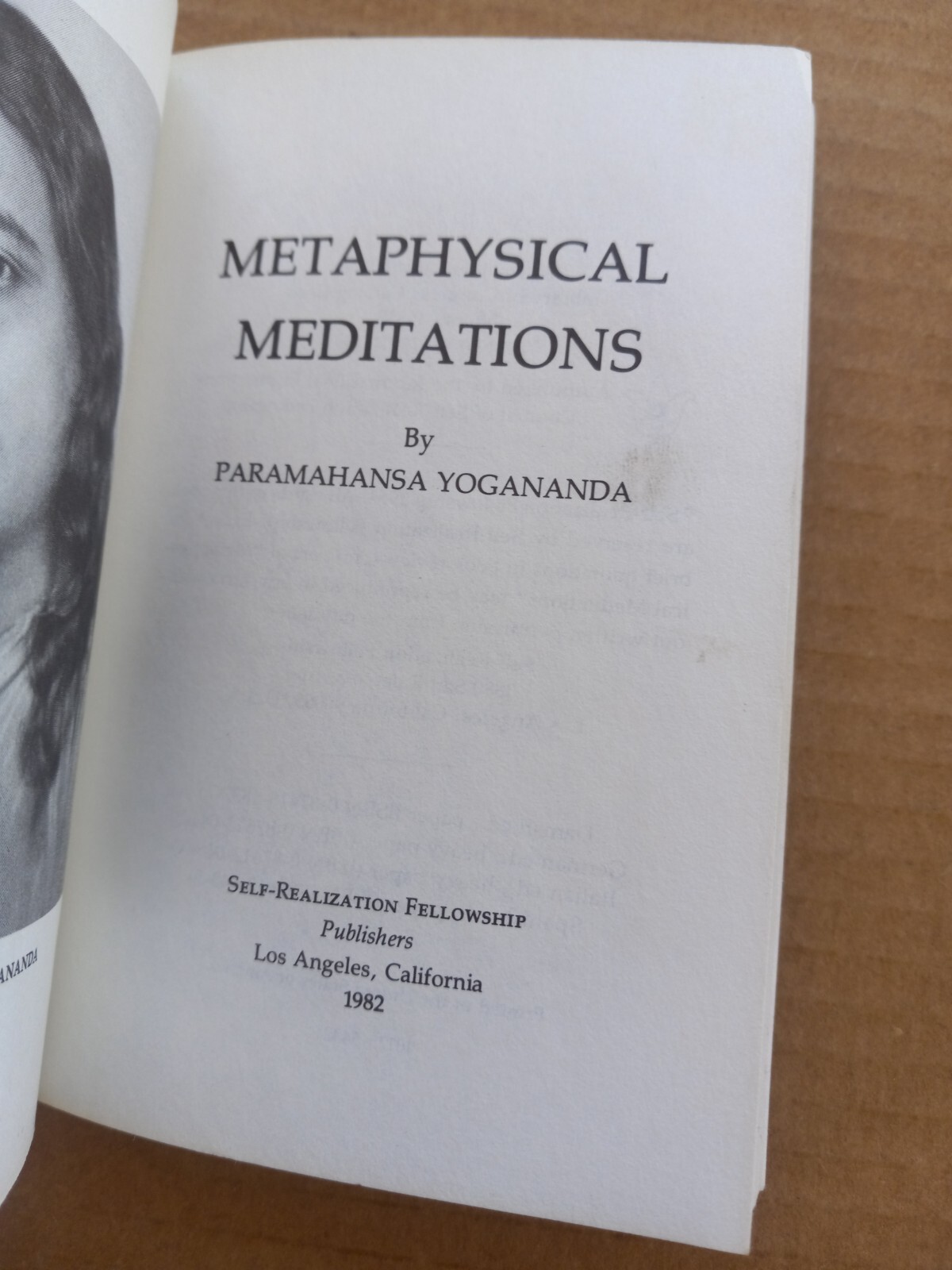 METAPHYSICAL MEDITATIONS Paramahansa Yogananda 1982 PB Self-Realization