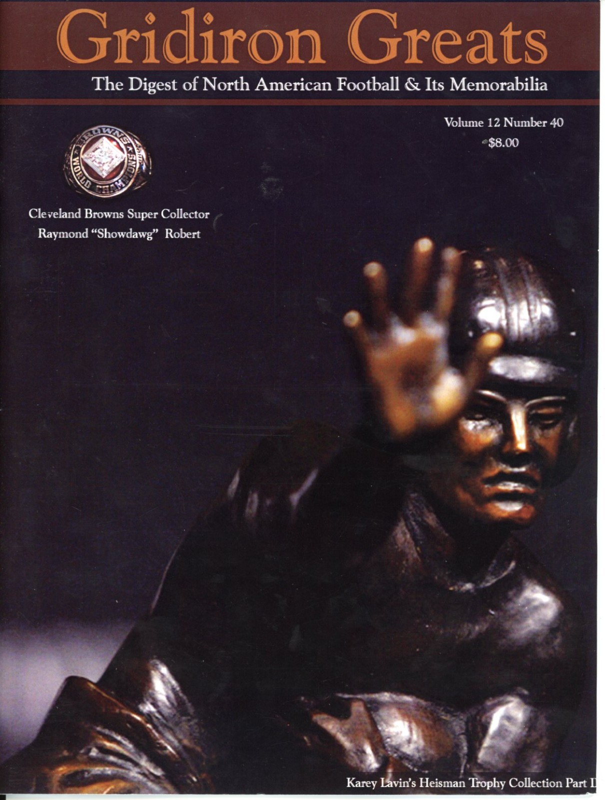 Gridiron Greats magazine Vol 12 No 40 JIM BROWN CHIC HARLEY