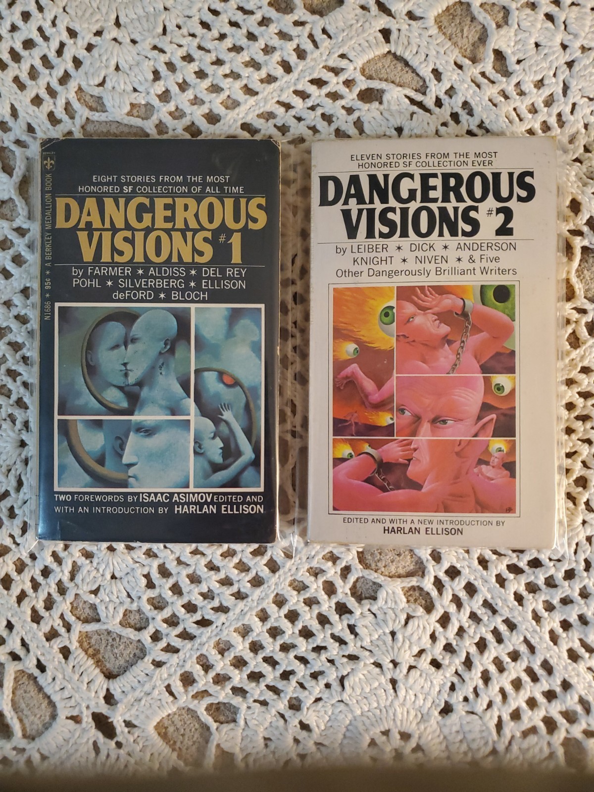 Dangerous Visions 1 &2 lot edited by Harlan Ellison Berkley 1969 Good