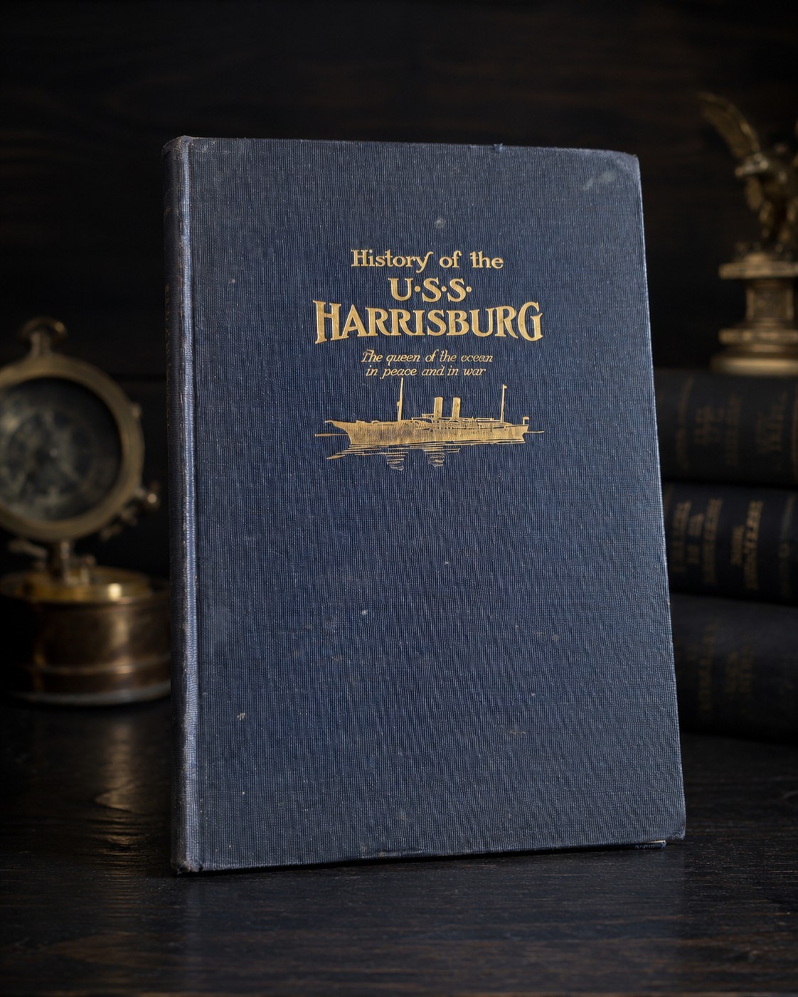 1919 History USS Harrisburg WWI Troop Transport R.B. Holt Illustrated Navy
