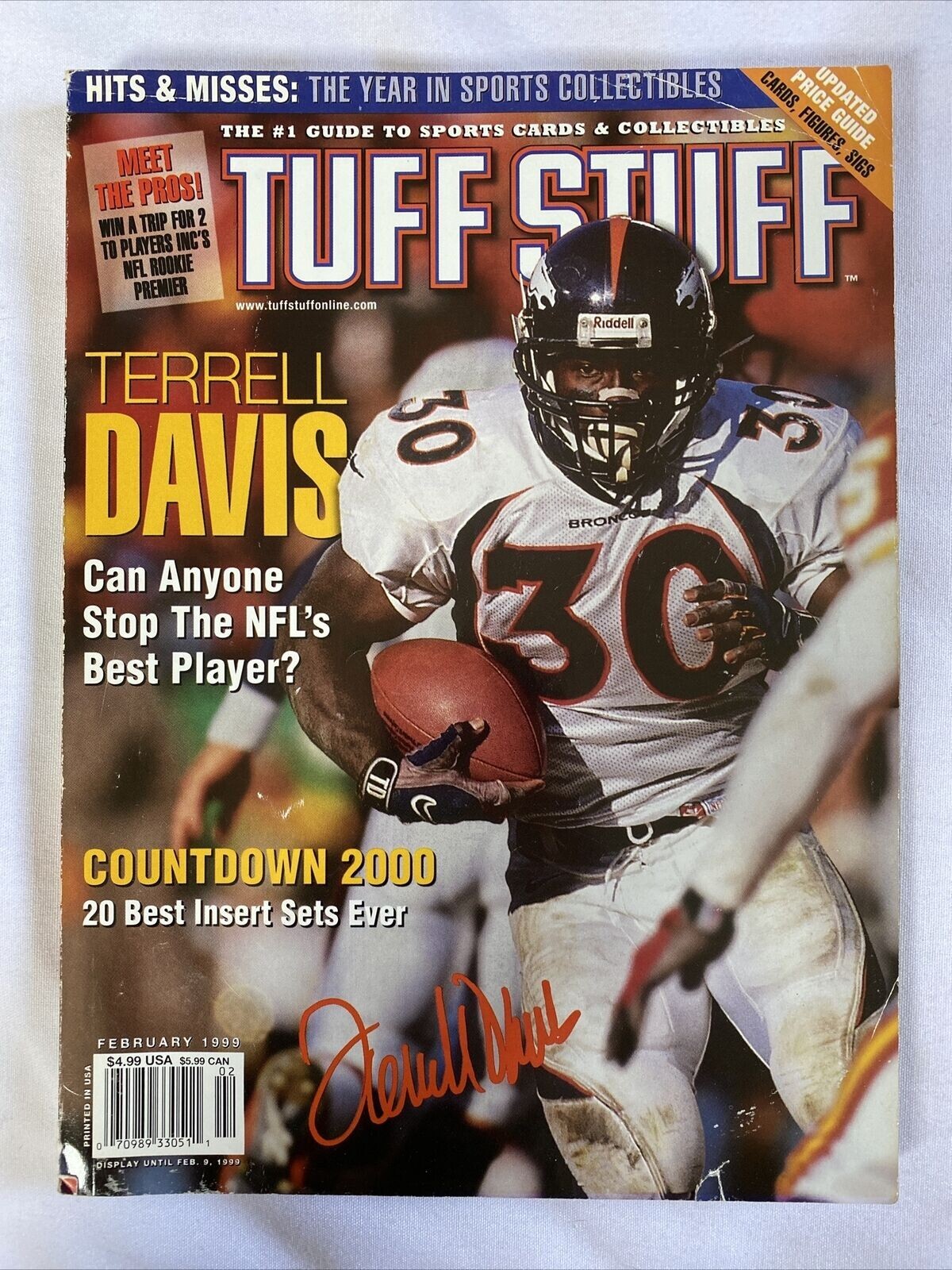 TUFF STUFF MAGAZINE FEBRUARY 1999, TERRELL DAVIS, NEW IN SEALED MAILER / $6.95