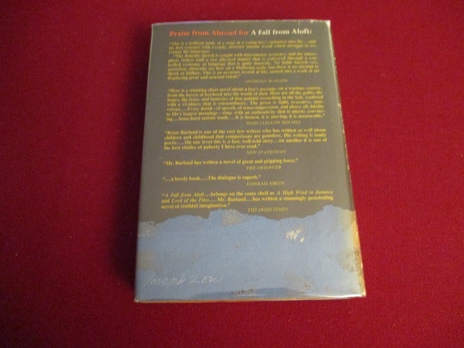 SIGNED (Inscribed) A Fall from Aloft by Brian Burland (1986) Second Printing