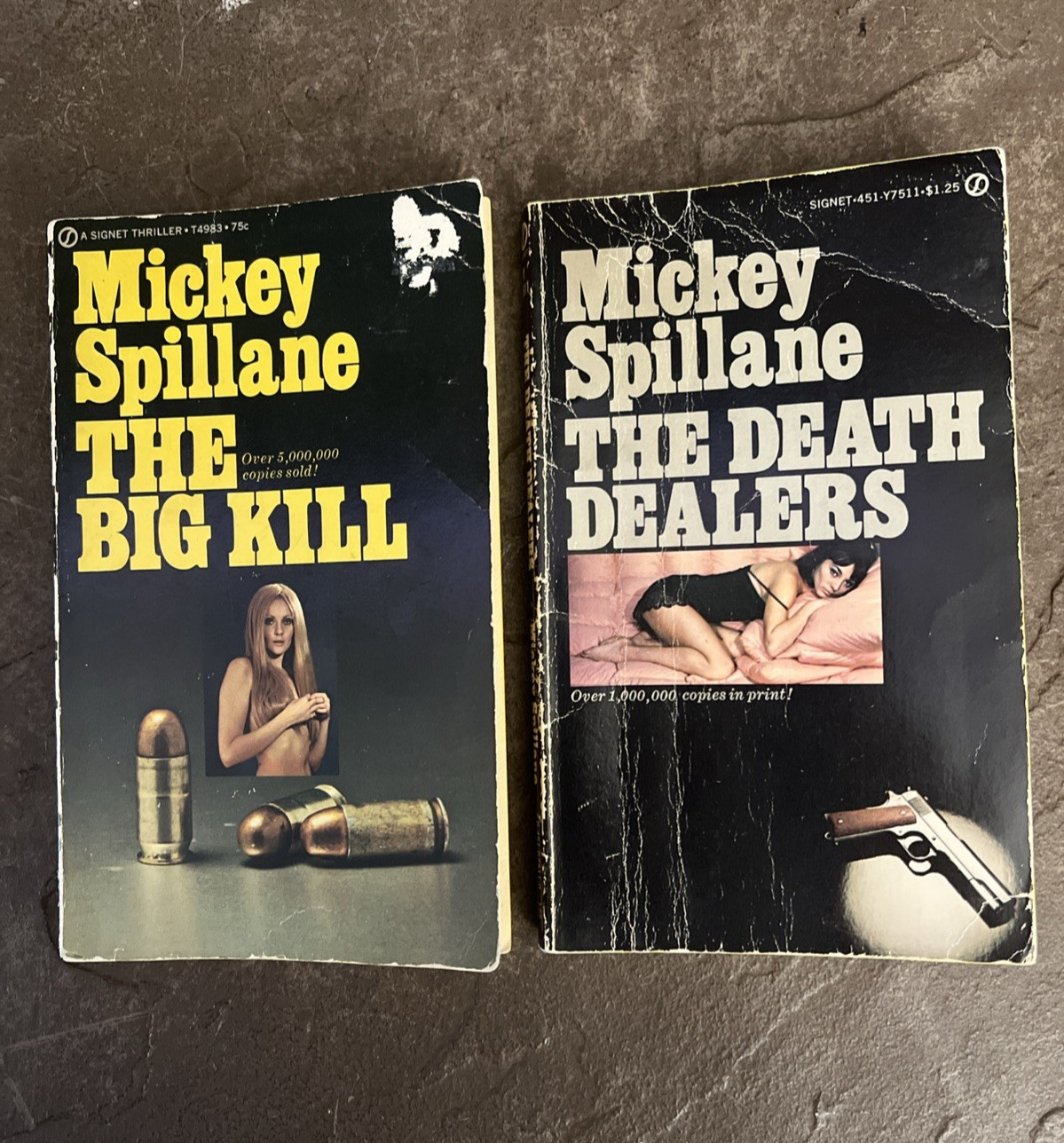 Mickey Spillane Lot Of 2 Vintage PB Books The Big Kill / The Death Dealers