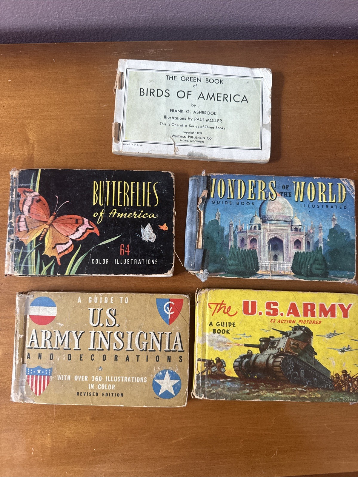 Lot of 5 Whitman Publishing Field Guides Books (nature And War/army Wonders Etc)