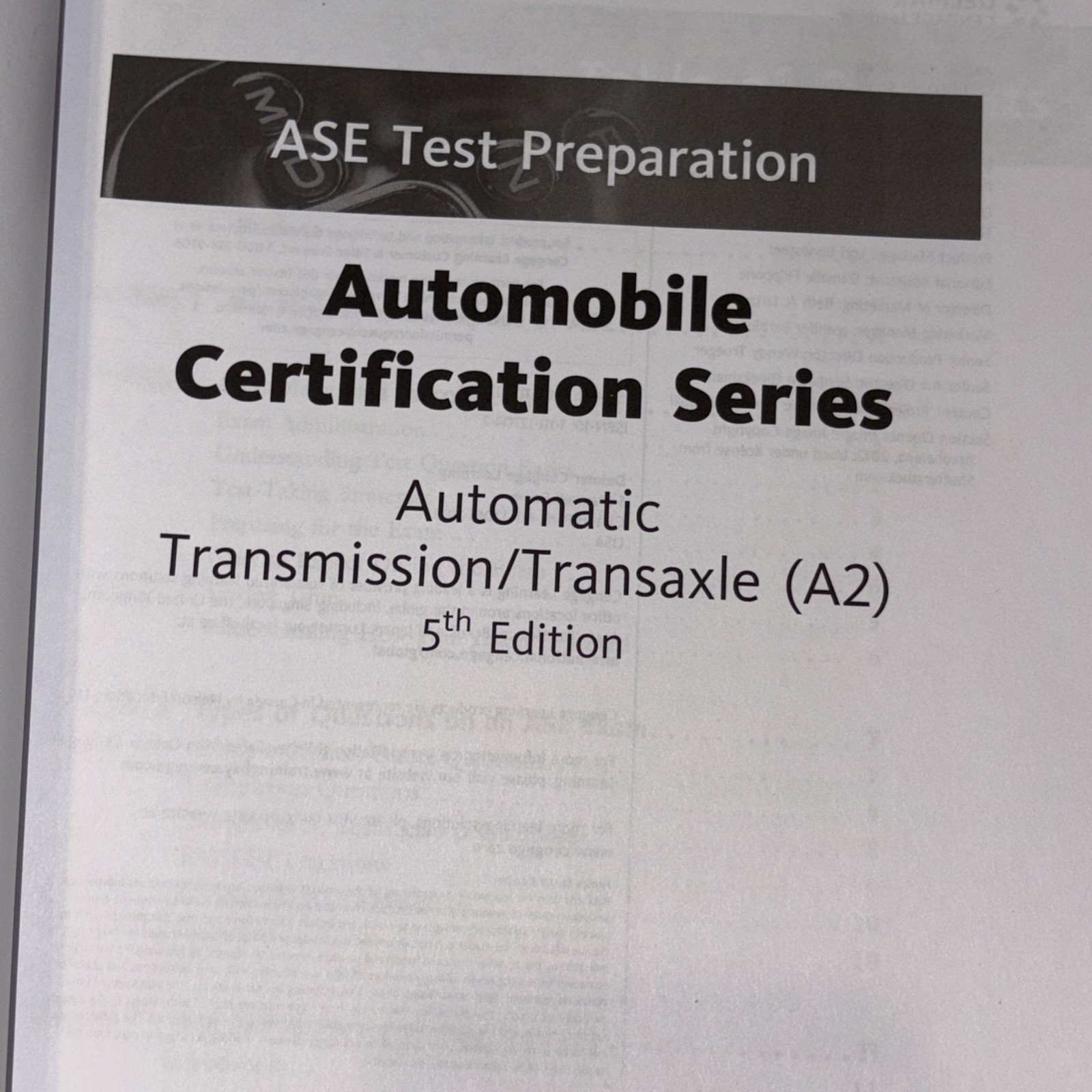 Delmar ASE Test Preparation Automatic Transmission/Transaxle Fifth Edition Book