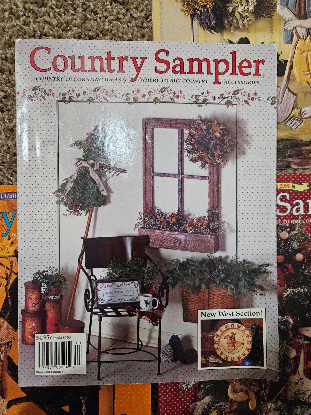 Lot of 4 1996 Country Sampler Magazines January, May, September & November
