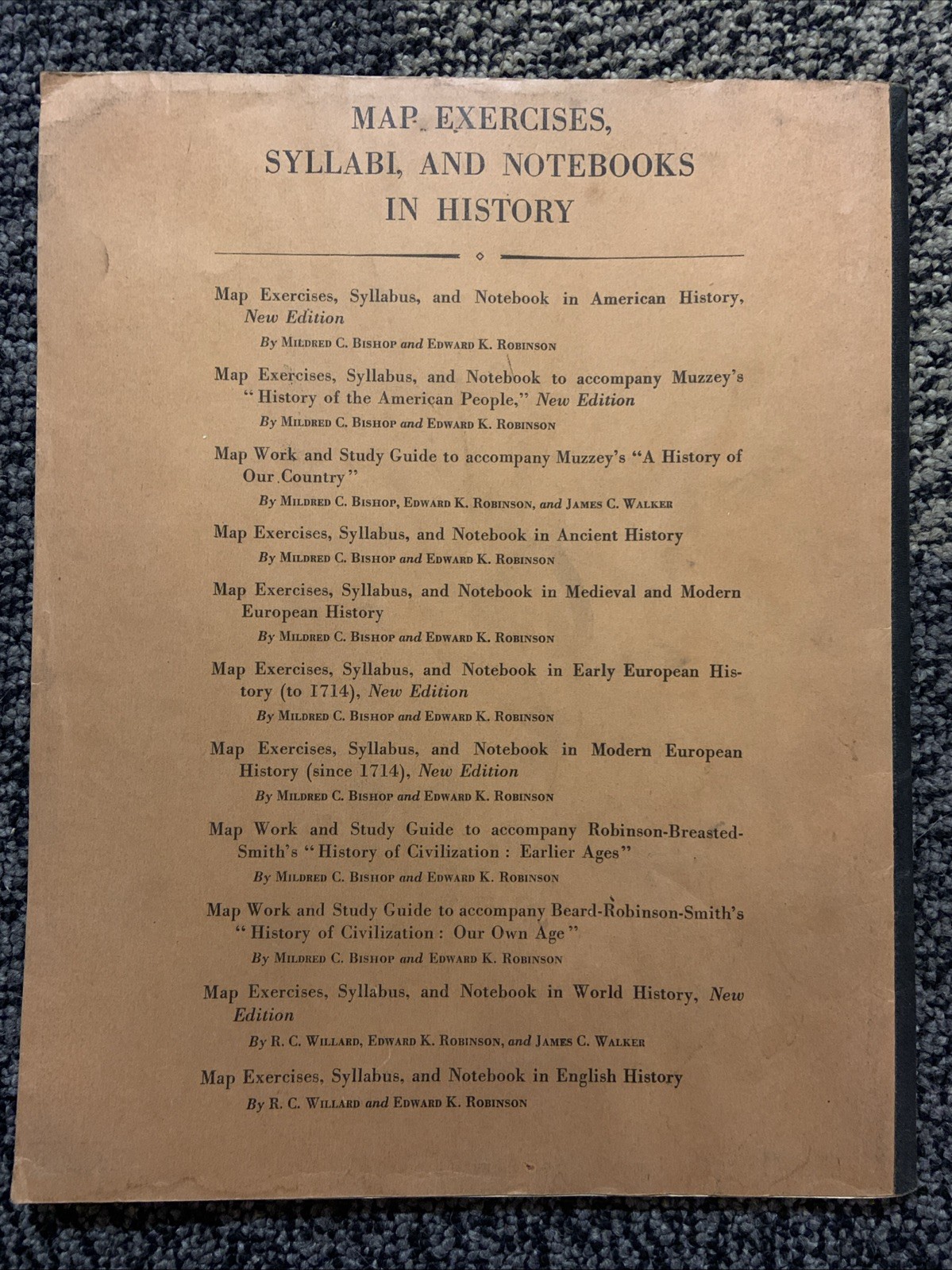 Vintage Map work Study Guide Homeschool 1935 History Of USA Bishop Robinson RARE