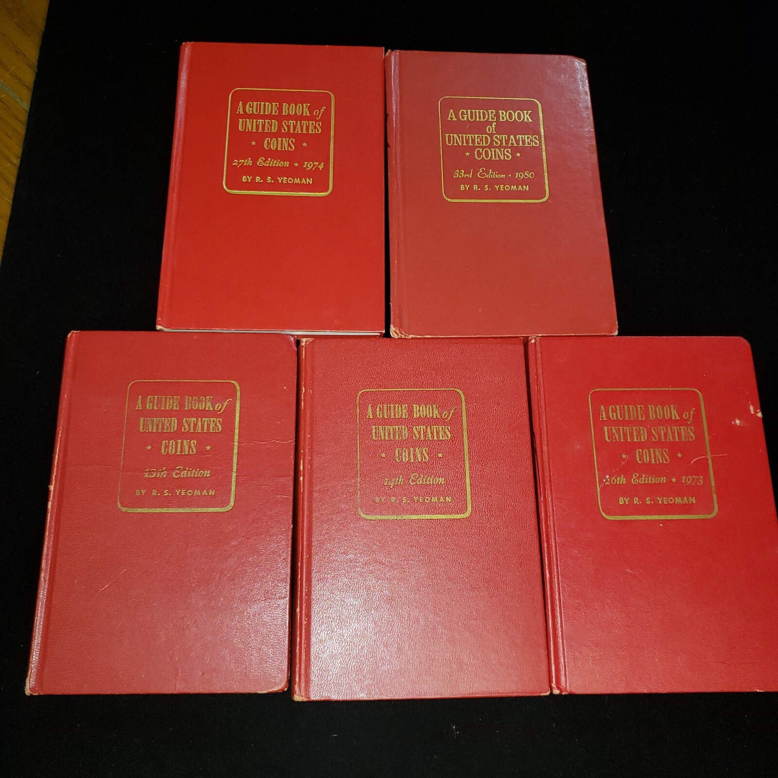 Lot of 5 13th 14th 26th 27th 33rd EDITION GUIDE OF US COINS RED BOOK RS YEOMAN