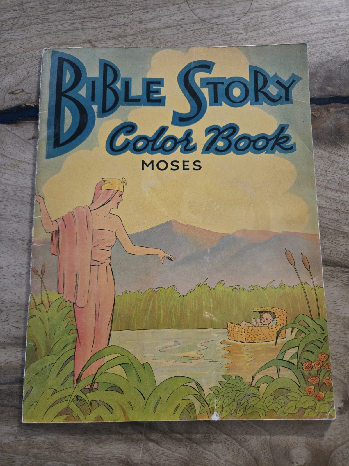 Vintage Bible Story Color Book Moses 1947 Stamps Clyde Diltz Zondervan Coloring