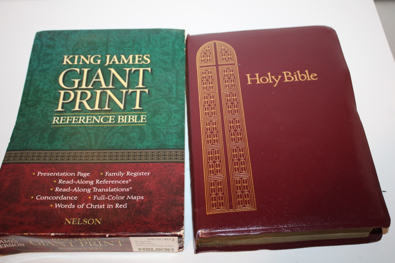 King James Giant Print Reference Bible KJV Burgundy Red Letter Nelson 1990