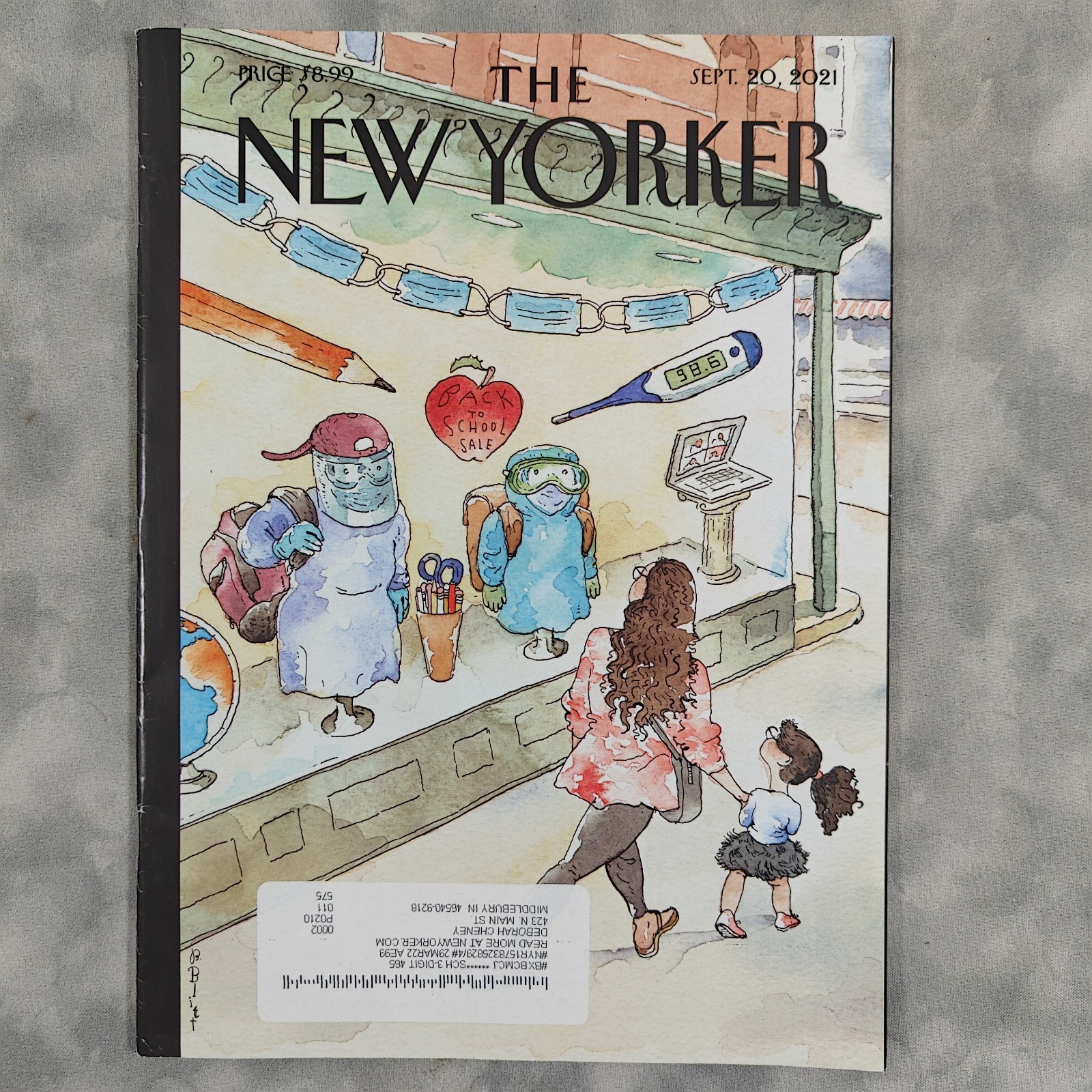 NEW YORKER Magazine Sept 20 2021 Barry Blitt Cover Back to School COVID