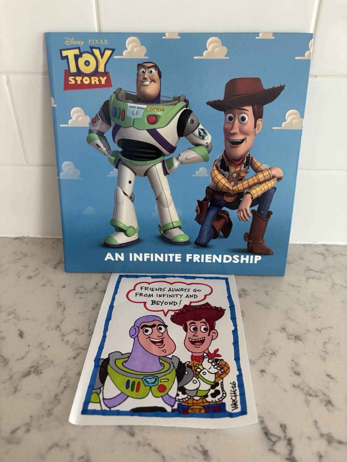 Toy Story Children’s Book “An Infinite Friendship” w/Original Color Illustration