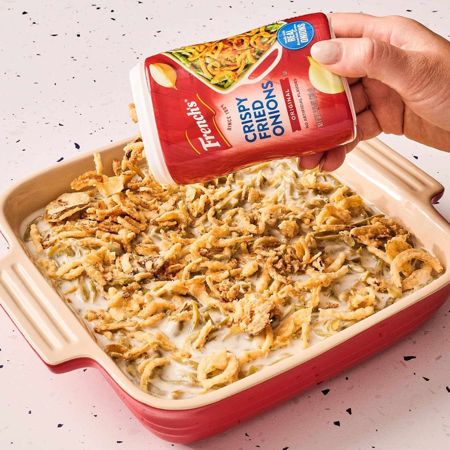 Authentic French’s Crispy Fried Onions, No Artificial Flavors – 2.8 oz Delight