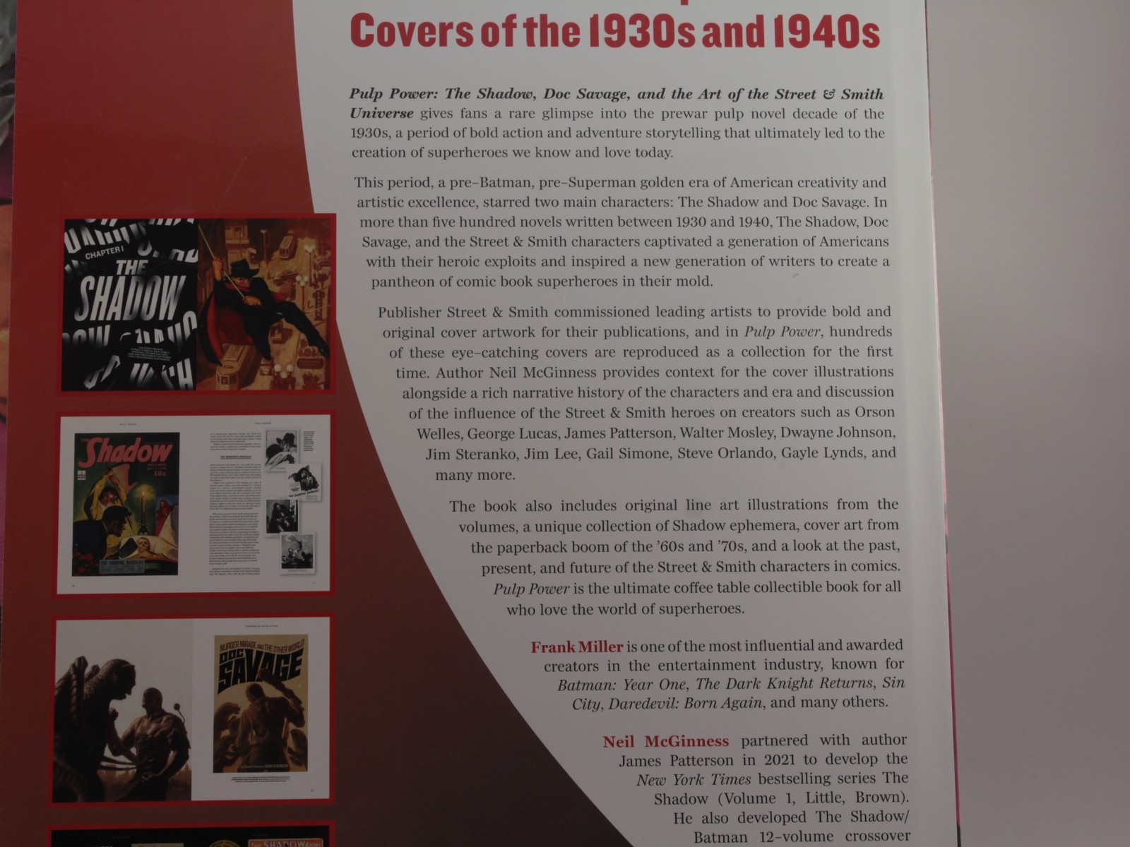 Dynamite Entertainment Pulp Power: The Shadow & Doc Savage Illustrated HC Sealed