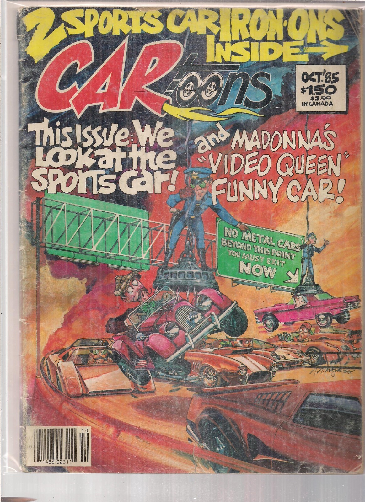 Cartoons October 1985 Sports Car Comic Cartoon Humor Satire Hot Rod Rat