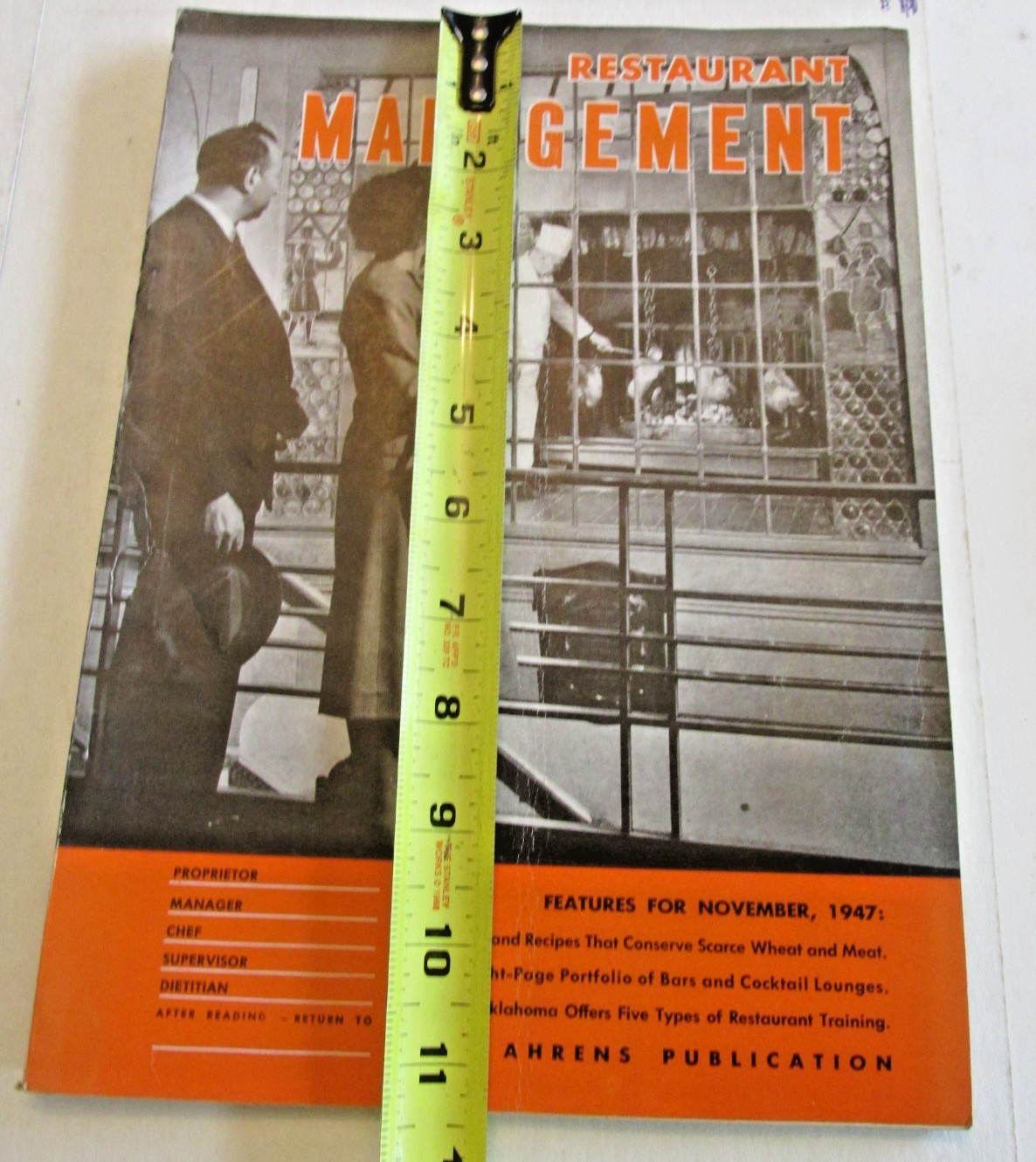 VTG November 1947 Restaurant Management Magazine 132p Menus Recipes Ads
