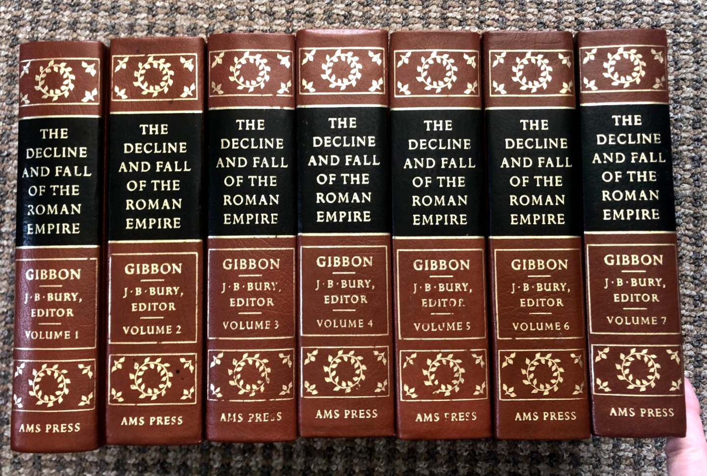 “Decline, Fall of the Roman Empire” by Gibbon: 7 Vol AMS reprint of 1909-14 ed.