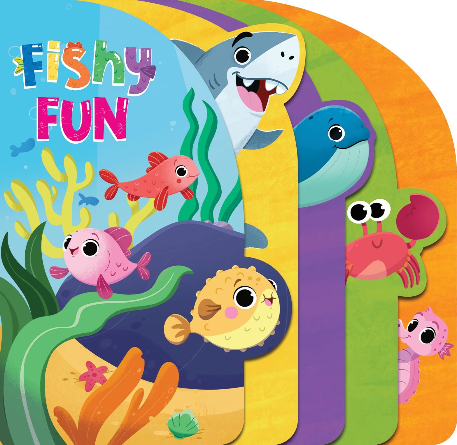 Little Hippo Books Fishy Fun – Children’s Board Book with Shaped Animal Tabs