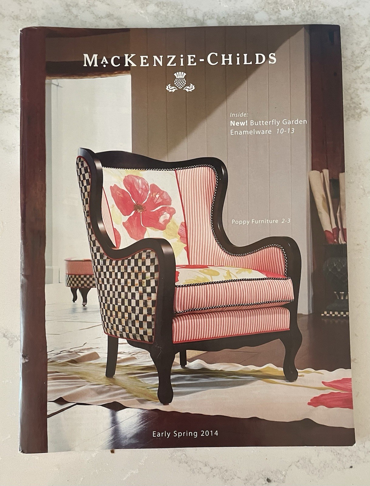 MACKENZIE-CHILDS Catalog Courtly Check Decor Furniture Pillows Spring 2014