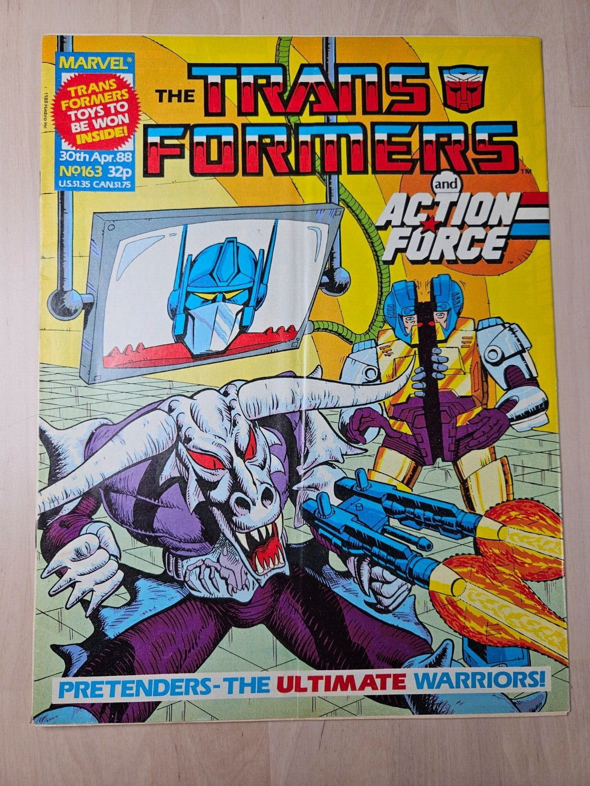 Transformers Issue 163 UK Edition April 1988 Marvel Comics Sleeved