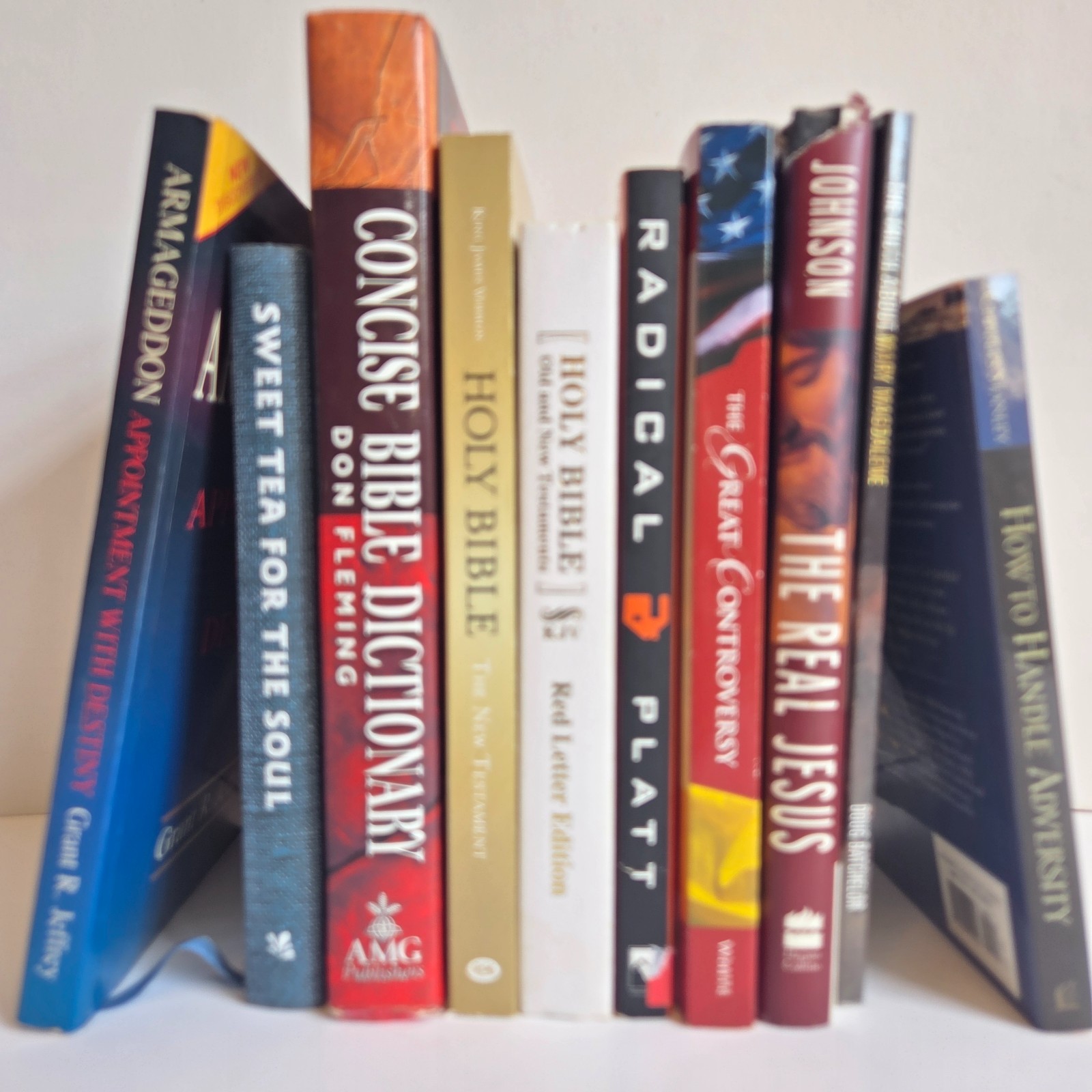 Religious Spiritual Books Lot (9) Holy Bibles, Great Controversy, Real Jesus + 4