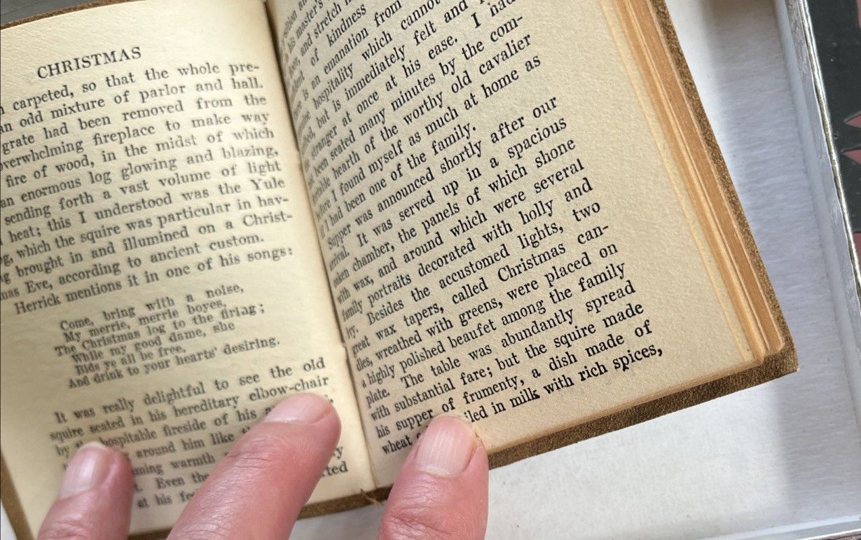 Vtg Little Leather Library Redcroft Edition: Old Christmas / Washington Irving