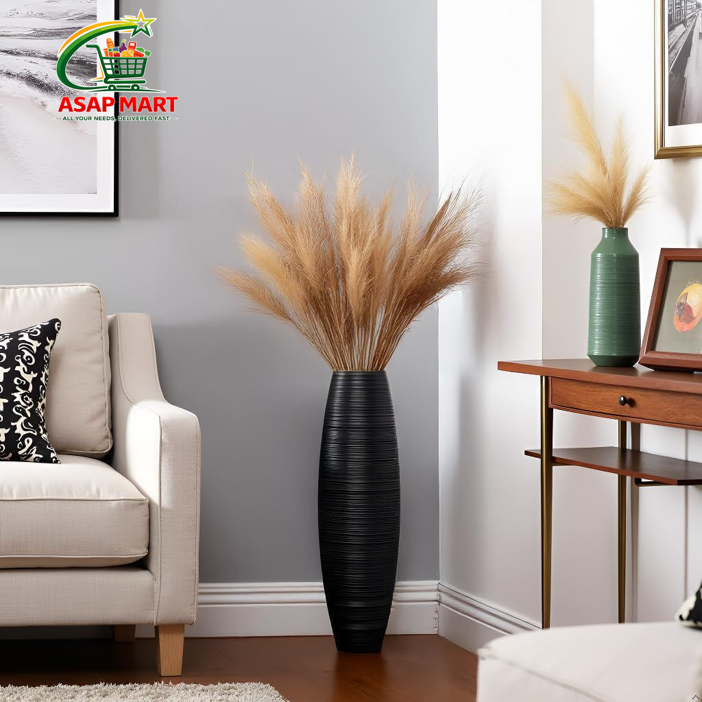Rocendlor Tall Floor Vase, 27.5 inches (70cm, 2.3FT) in, Black